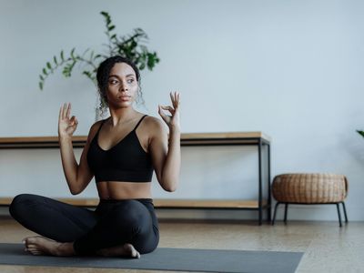 Zen inspired corner for meditation and post workout relaxation
